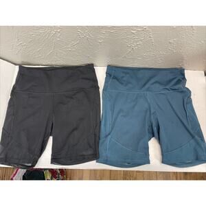 All in Motion High‎ Rise Fitted Shorts Active Mesh Hem Bottom Size Medium
